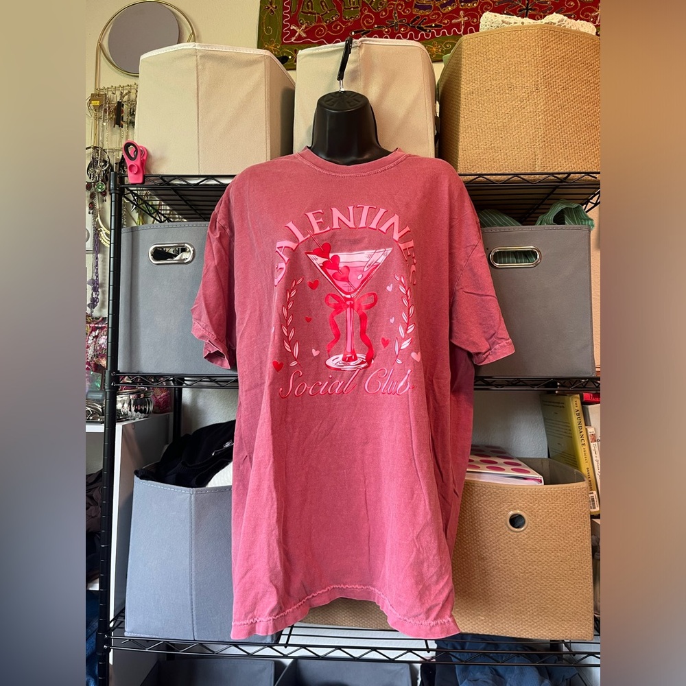 Comfort Colors Rose Red "Valentine Social Club" Graphic Tee